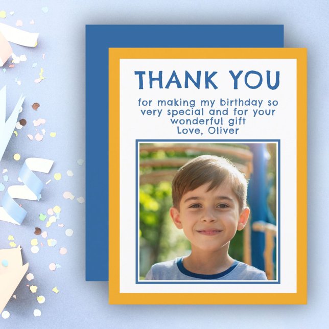 Birthday Thank you Kids Photo Card (Creator Uploaded)