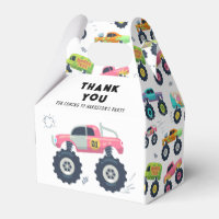 Birthday Thank You Modern Kids Monster Car Trucks