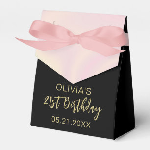 Birthday Thank You Modern Pink Black Favour Boxes
