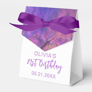 Birthday Thank You Modern Pink Purple Favour Boxes