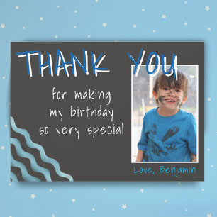 Birthday Thank you Photo card Boy