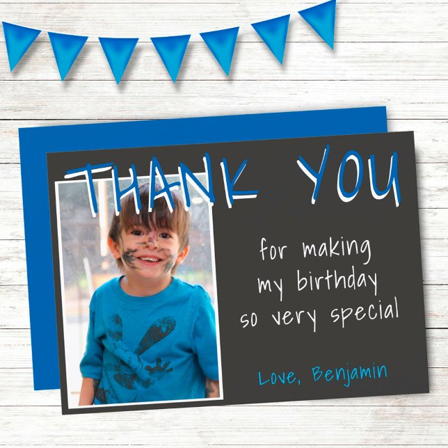 Birthday Thank you Photo card Boy (Creator Uploaded)