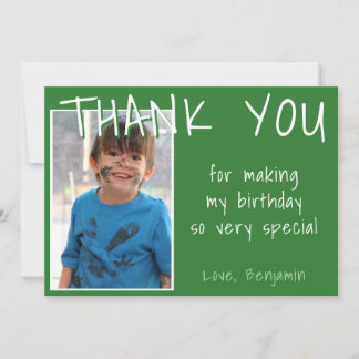 Birthday Thank you Photo card Boy