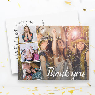 Birthday Thank You Photo Collage Any Year Postcard