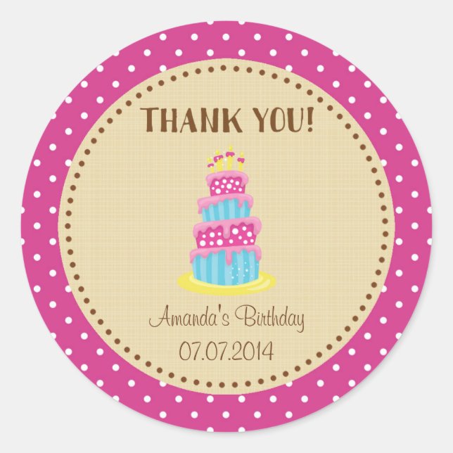 Birthday Thank You Sticker (Front)