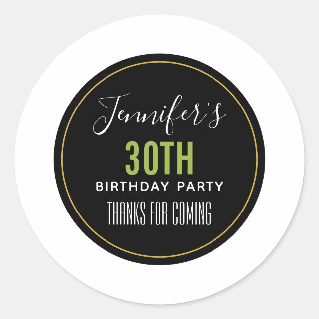 birthday thanks for coming template classic round sticker (Front)