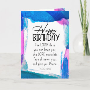 Birthday The Lord Bless You Numbers 6 24-26 Bible Card