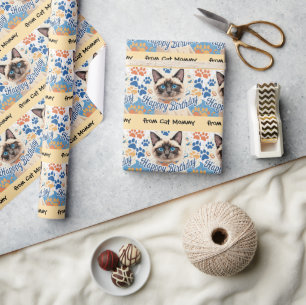 Birthday themed for Siamese Cat lovers Wrapping Paper
