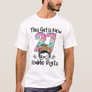 Birthday This Girl Is Now 27 Double Digits Tie Dye T-Shirt