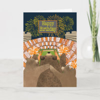 Birthday Three Bears Cheering at Football Stadium