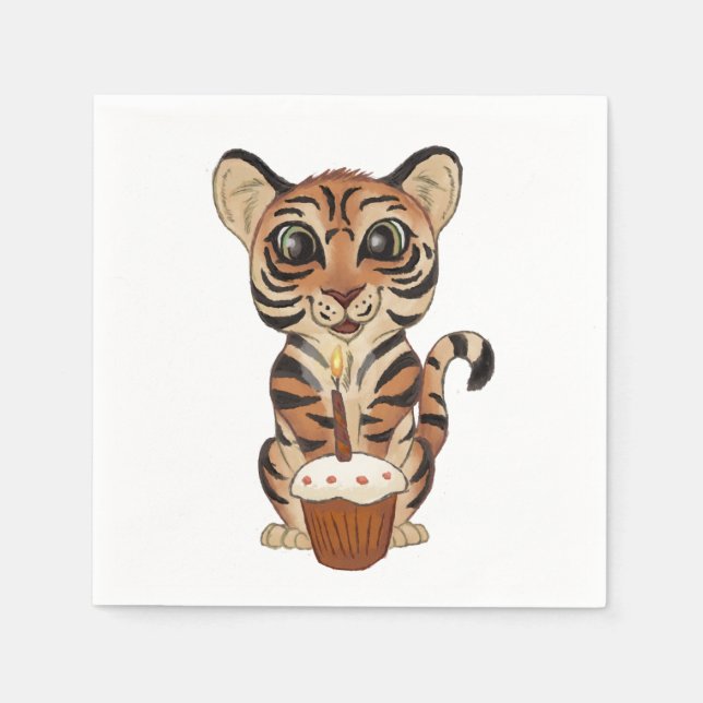 Birthday Tiger Napkin (Front)