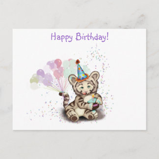 Birthday Tiger Postcard