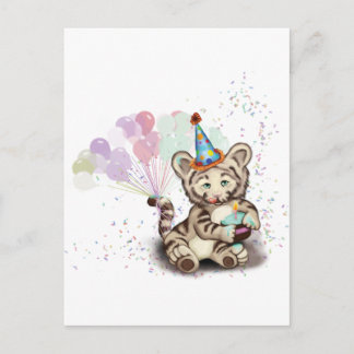 Birthday Tiger Postcard