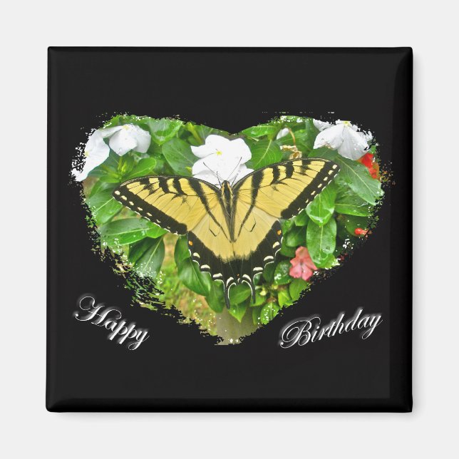 Birthday Tiger Swallowtail Butterfly Items Magnet (Front)
