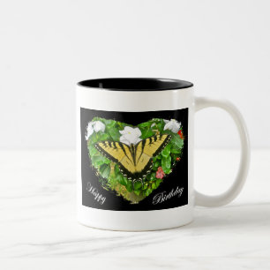 Birthday Tiger Swallowtail Butterfly Items Two-Tone Coffee Mug