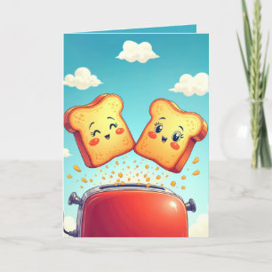 Birthday Toast Popping Out of a Red Toaster Card