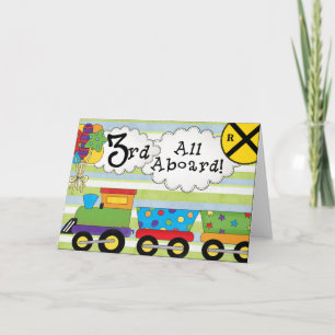 Birthday Train 3rd Birthday Invitations