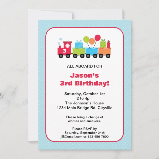 Birthday Train Invitation (Front)