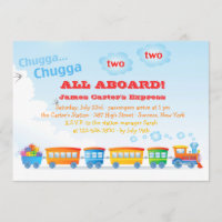 Birthday Train Two Year Old Invitation