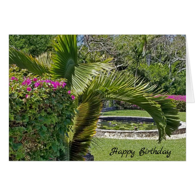 birthday tropical garden with palm trees (Front Horizontal)