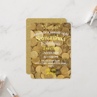 Birthday Tropical Money  Invitation