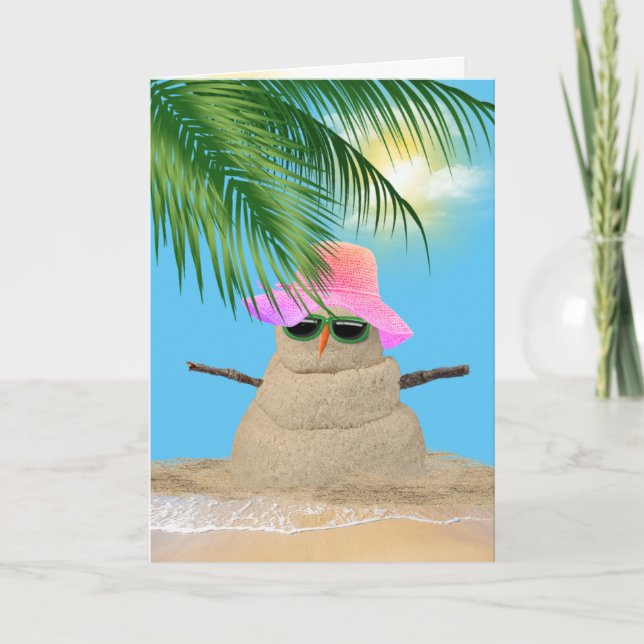 Birthday Tropical Sandman With Palm Card (Front)