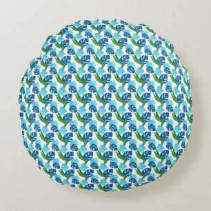 Birthday Tropical Sunshine And Palm Tree Dreams Round Cushion