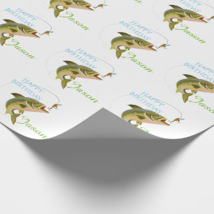 Birthday Trout & Fly Personalised Wrapping Paper