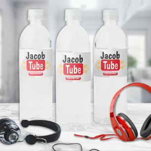 Birthday Tube Water Bottle Labels