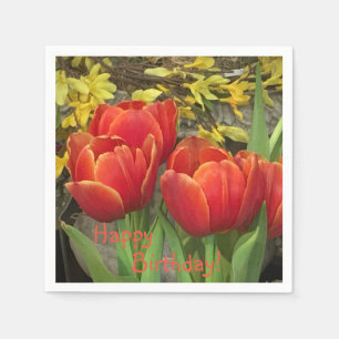 Birthday Tulip Napkin
