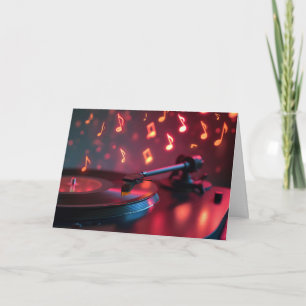 Birthday Turntable Music With Neon Notes