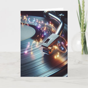 Birthday Turntable With Neon Music Notes