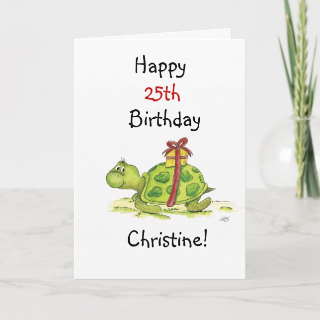 Birthday Turtle - Customise the age and name Card (Front)