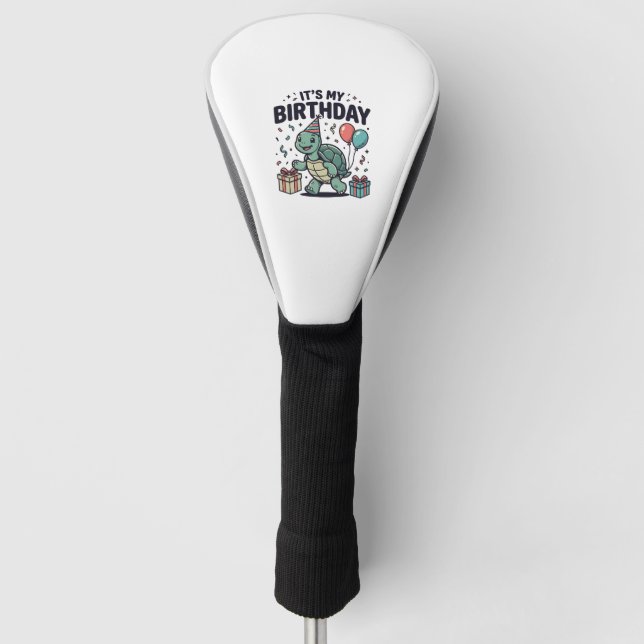 Birthday Turtle Party Vector Design_1 Golf Head Cover (Front)