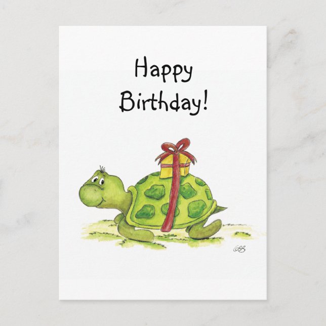 Birthday Turtle Postcard (Front)