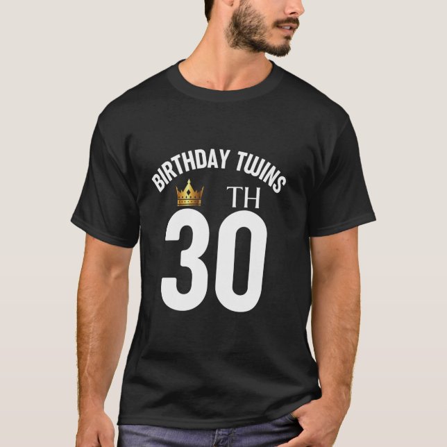 Birthday Twins 30th 30 Years Old Brother Sister Tw T-Shirt (Front)