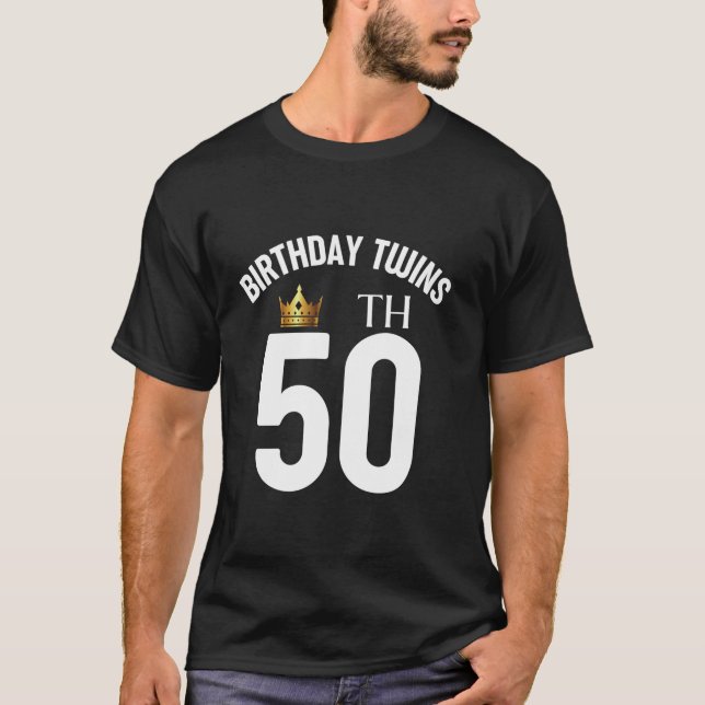 Birthday Twins 50th 50 Years Old Brother Sister Tw T-Shirt (Front)