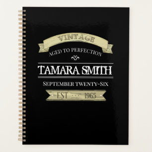 Birthday Typography Funny Aged To Perfection Planner