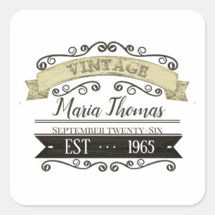 Birthday Typography Funny Aged To Perfection  Square Sticker