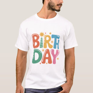 Birthday Typography T-Shirt Design with Transparen