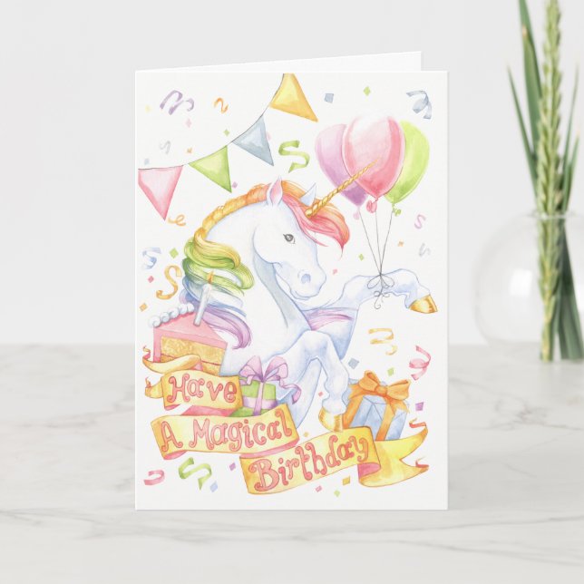 Birthday Unicorn Card (Front)