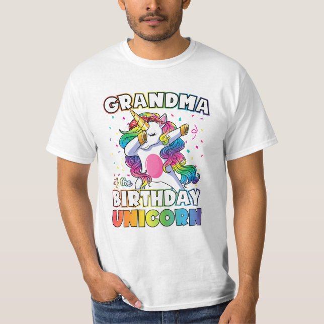 Birthday Unicorn Dabbing T-Shirt (Front)