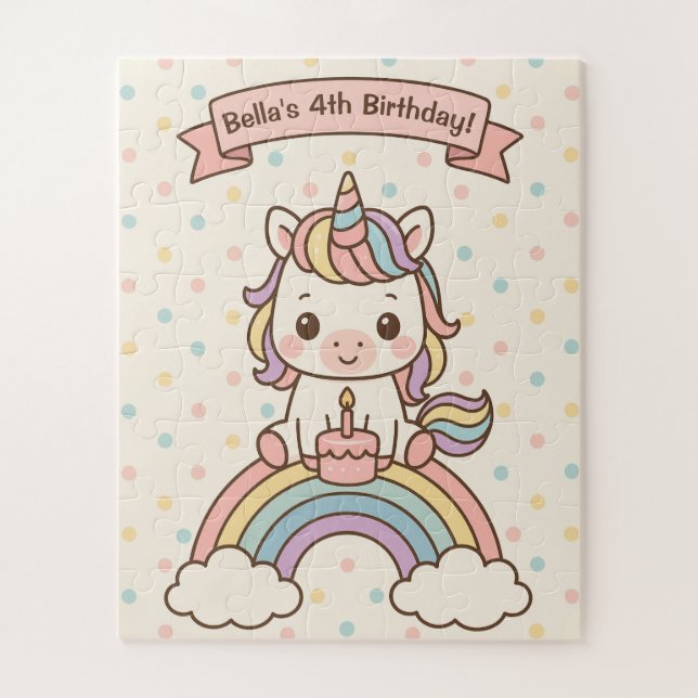 Birthday unicorn jigsaw puzzle (Vertical)