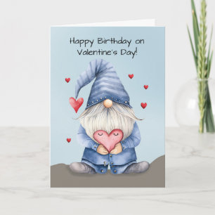 Birthday Valentines Day Funny Gnome Wearing Denim Card