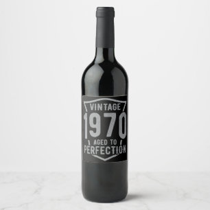 Birthday Vintage 1970 Aged To Perfection Wine Label