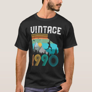 Birthday Vintage 1990 Love Rock Climbing Mountain T-Shirt