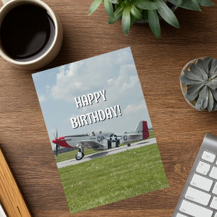 Birthday Vintage Aeroplane Photo Pilot Cool Fun Card