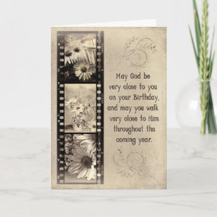 Birthday vintage daisy filmstrip card