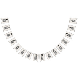 Birthday Vintage Riding Hood Wolf Black White Bunting