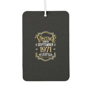Birthday Vintage September 1971 Car Air Freshener